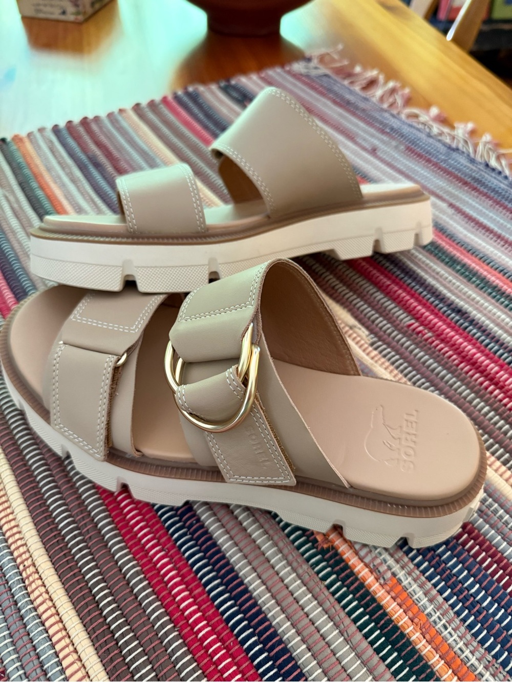 Sorel Rein CB Sandals with Gold Buckle